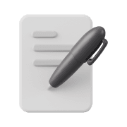 Illustration of a business contract document with signature.